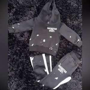 Rockstar Dist. Black Kids Hoodie and Pants Set